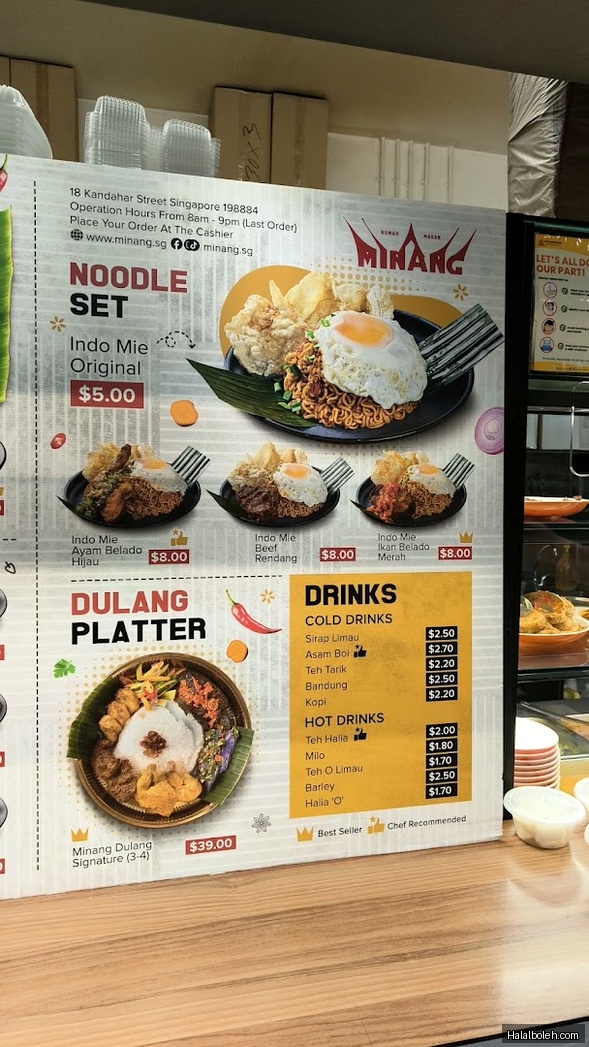Rumah Makan Minang - menu
