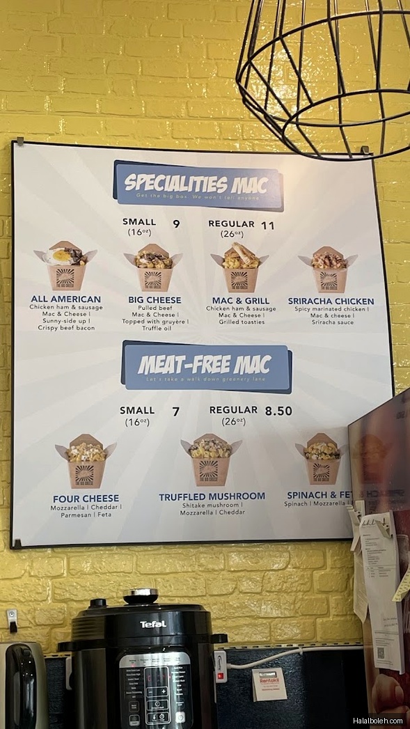 The Big Cheese - menu