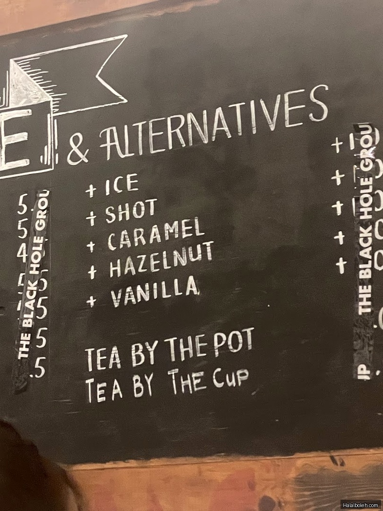 Working Title Cafe - menu