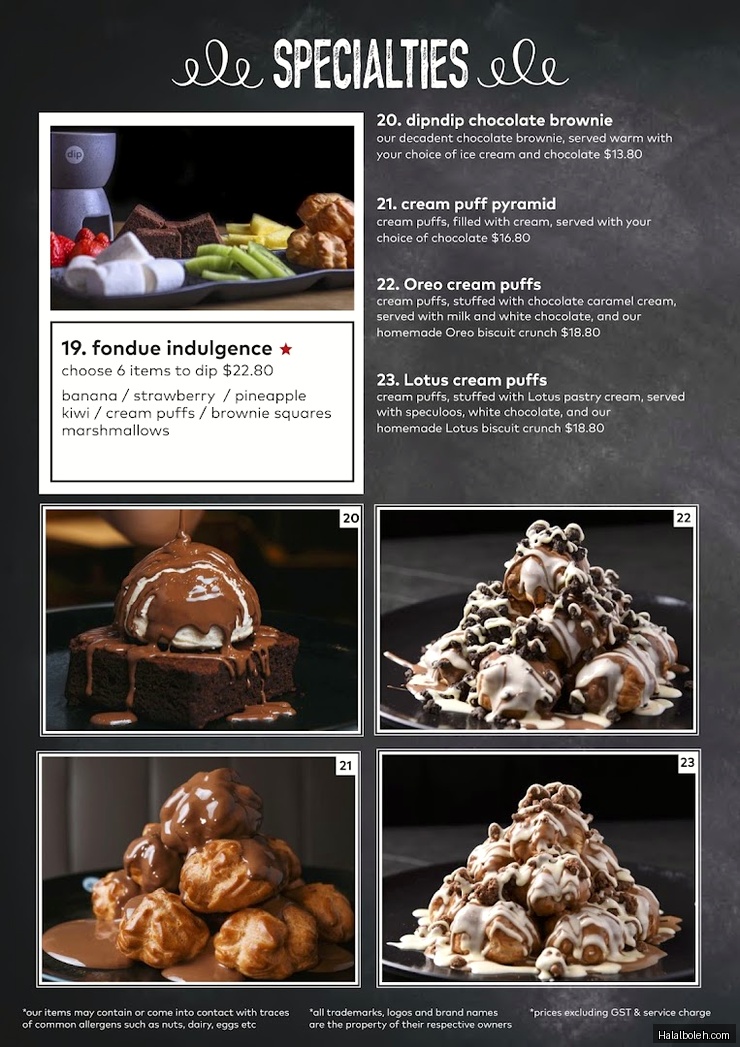 Dipndip at VivoCity - Menu