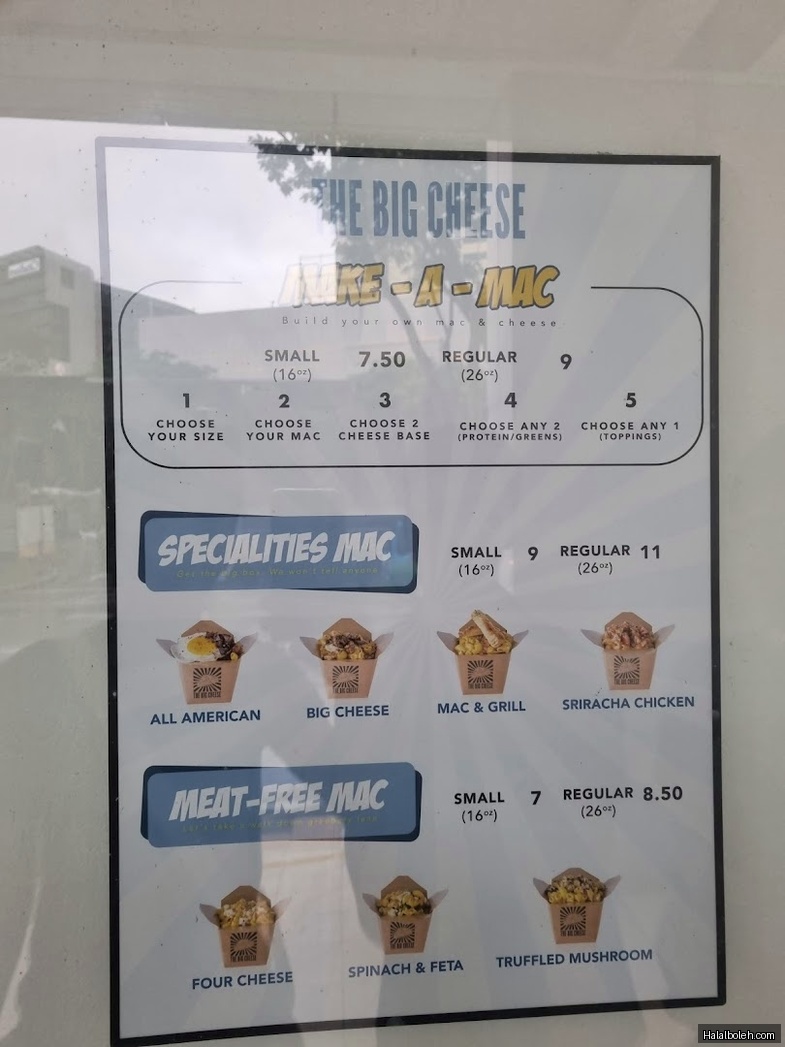 The Big Cheese - menu