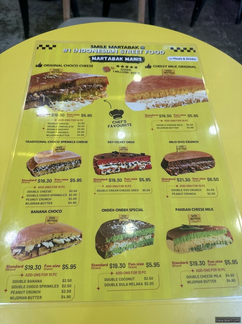 Smile Martabak - menu
