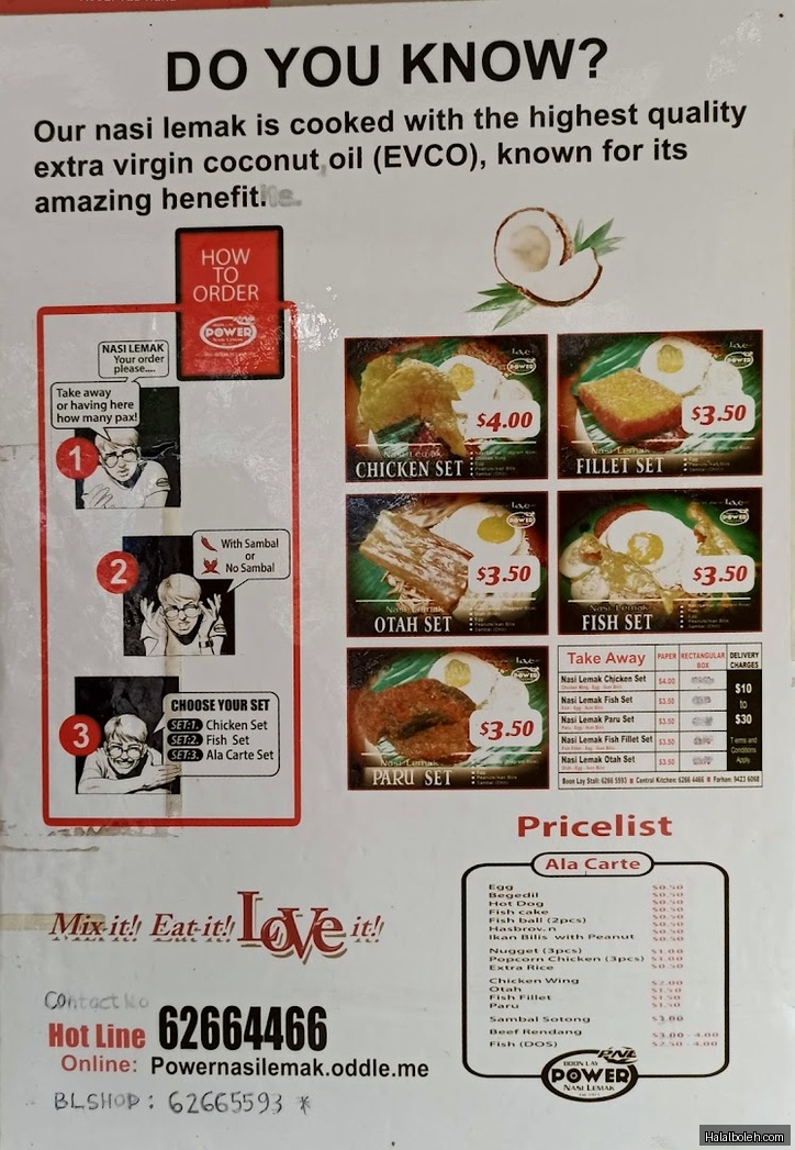 Boon Lay Power Nasi Lemak - menu