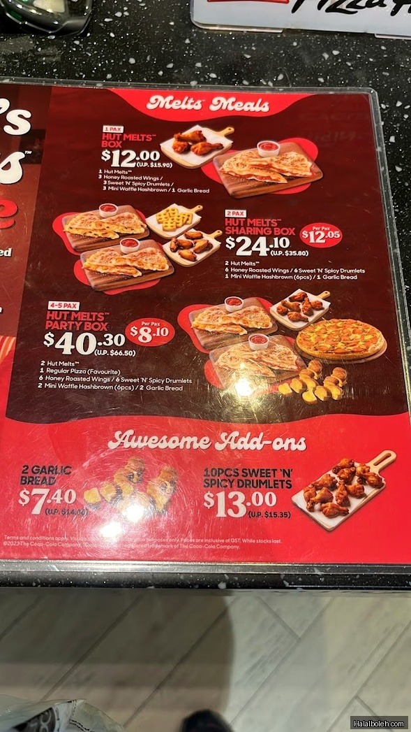 Pizza Hut - menu