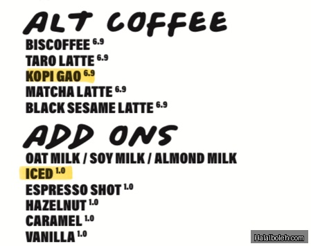 Working Title Cafe - menu