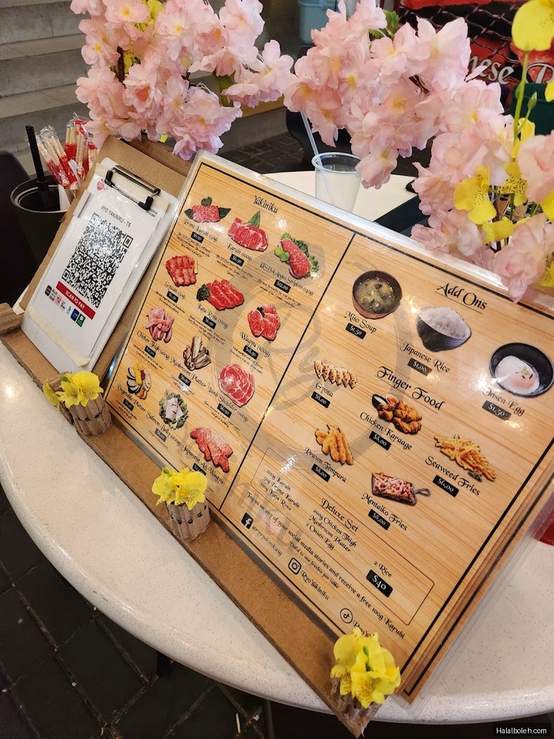 Ryo Yakiniku - menu