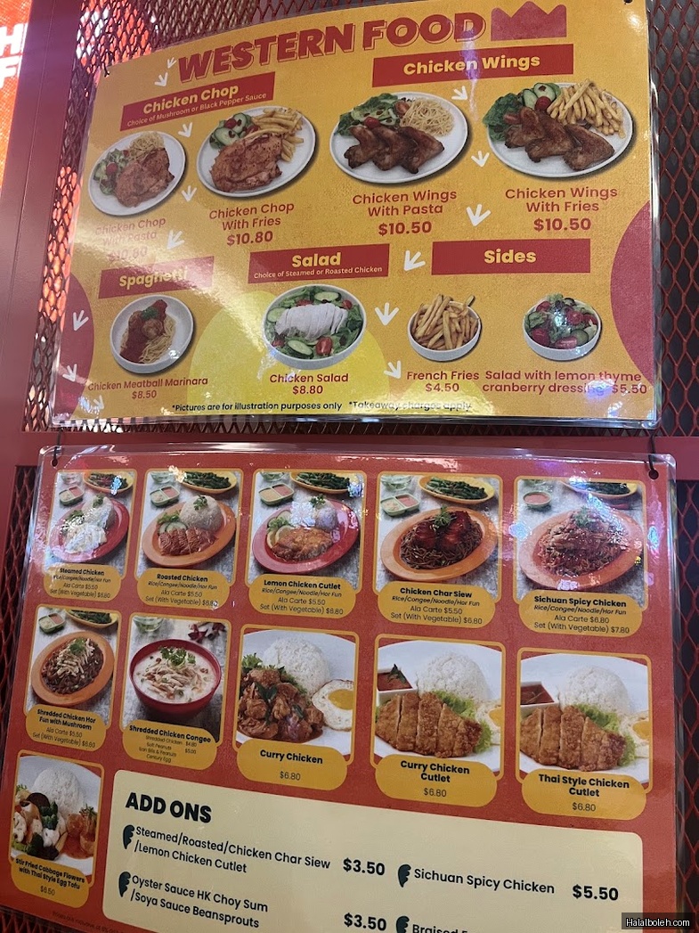 Chicky Fun - menu