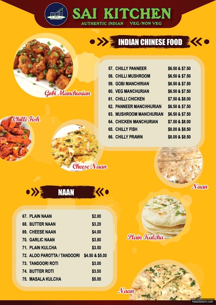 Sai Kitchen - menu