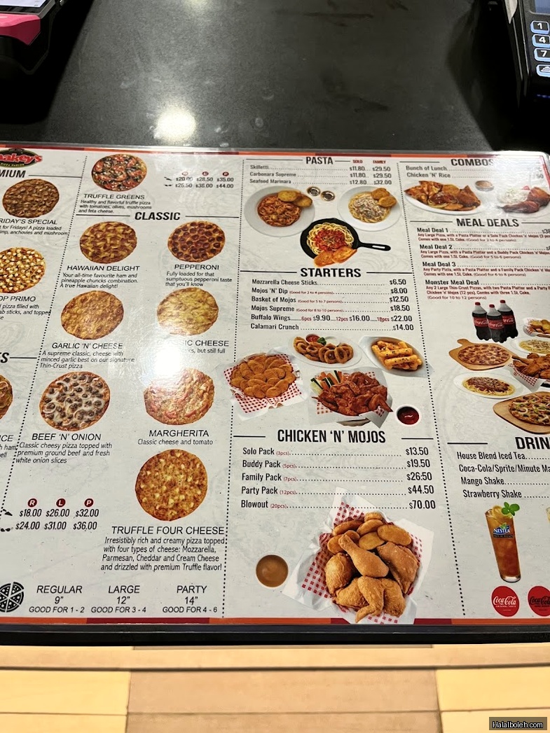 Shakey's Pizza - menu