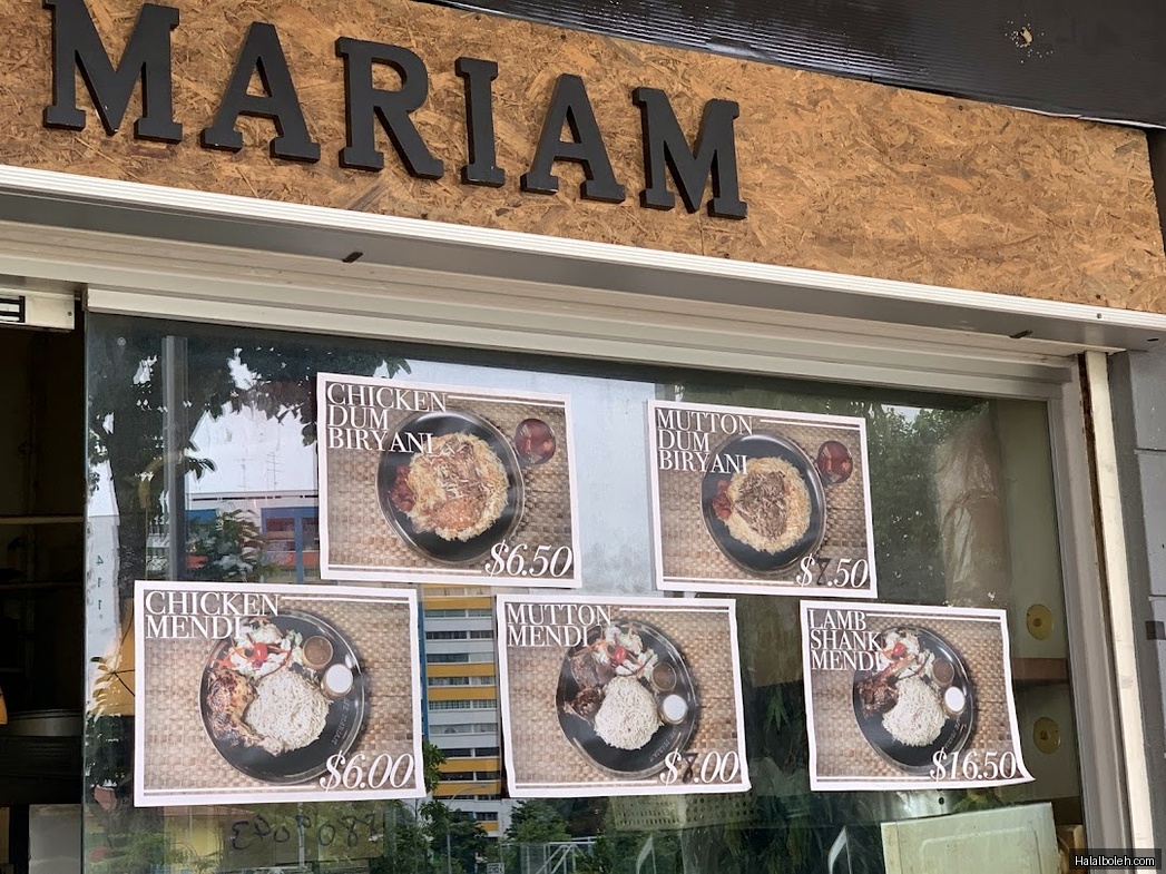 Cafe Mariam at WIS@Changi - Menu