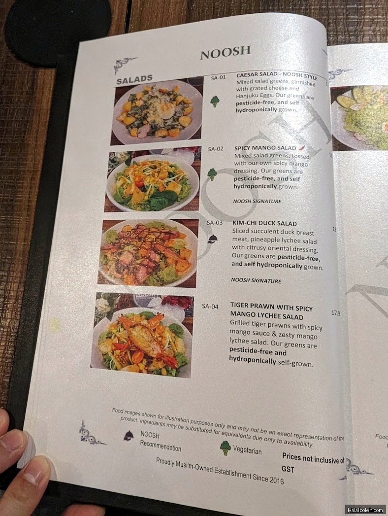 Noosh Noodle Bar and Grill - menu