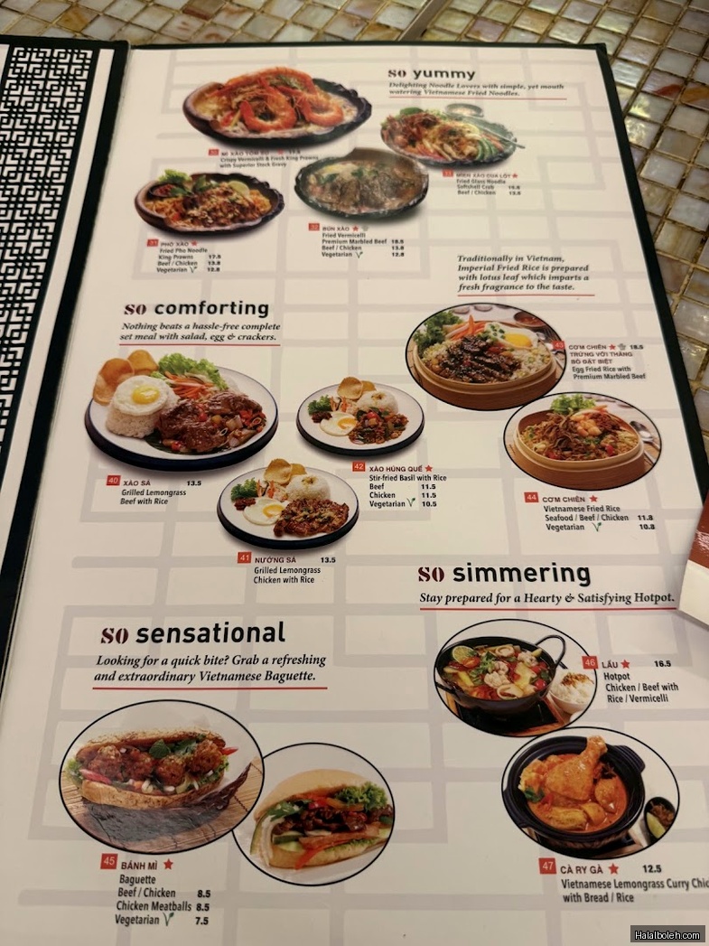 So Pho - menu