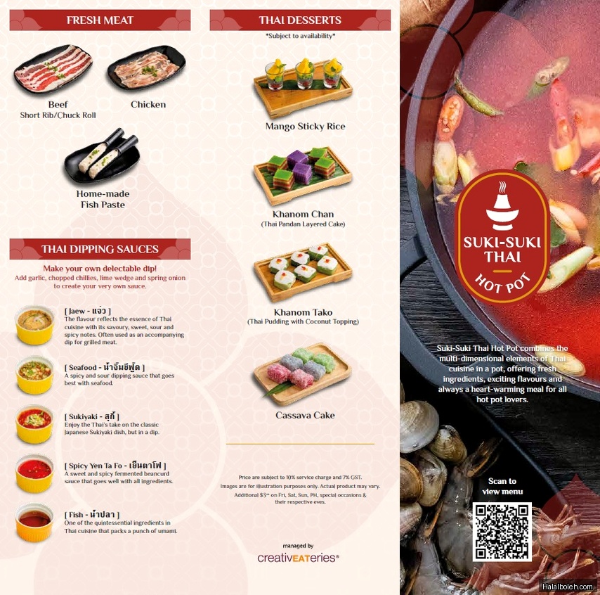 Suki-Suki Thai Hot Pot - menu