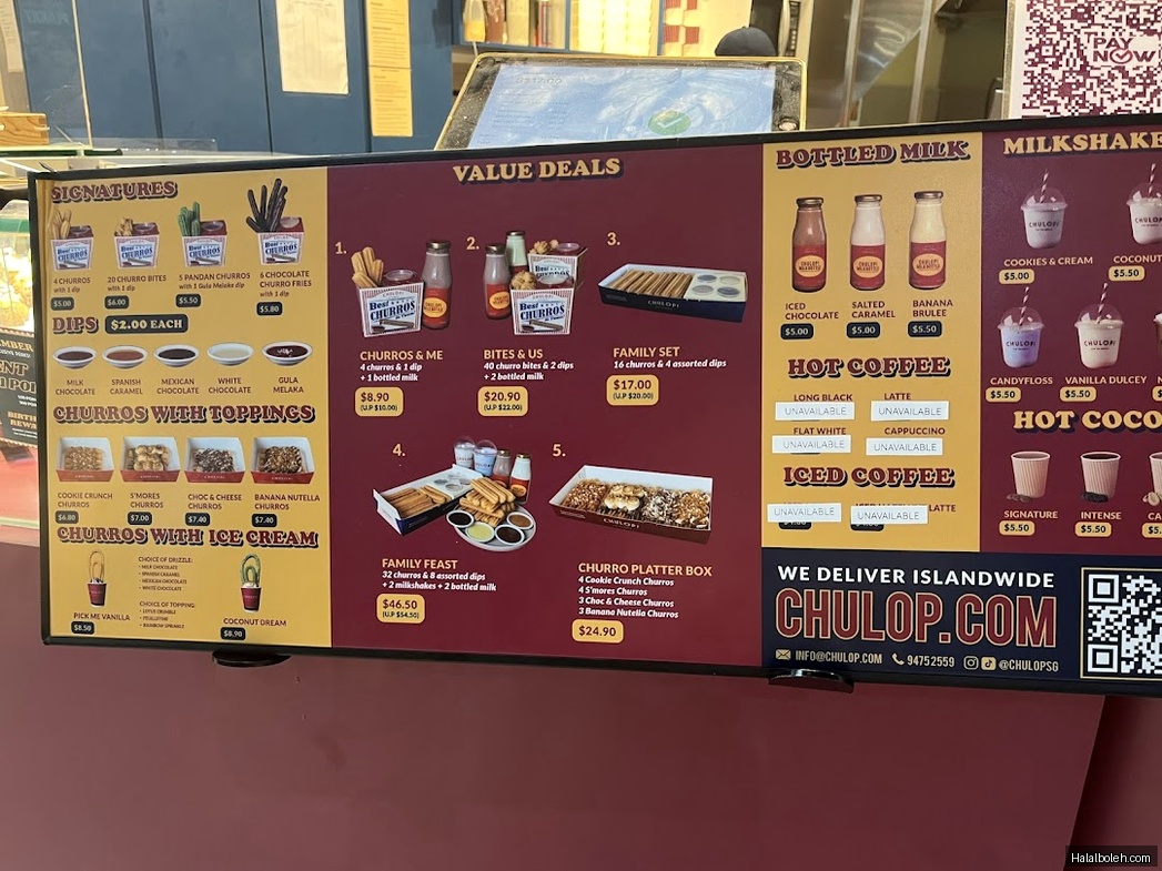 Chulop! by the Syarifs - menu