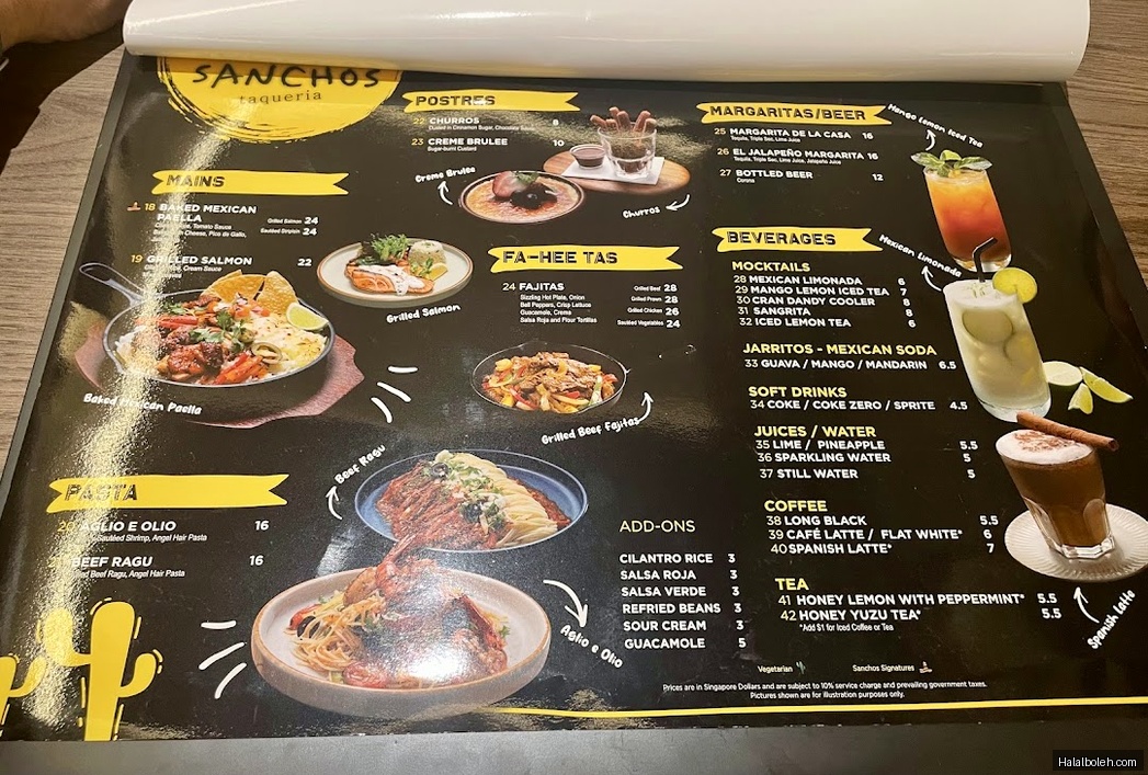 Sanchos Taqueria - menu