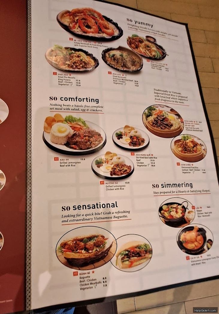 So Pho - menu