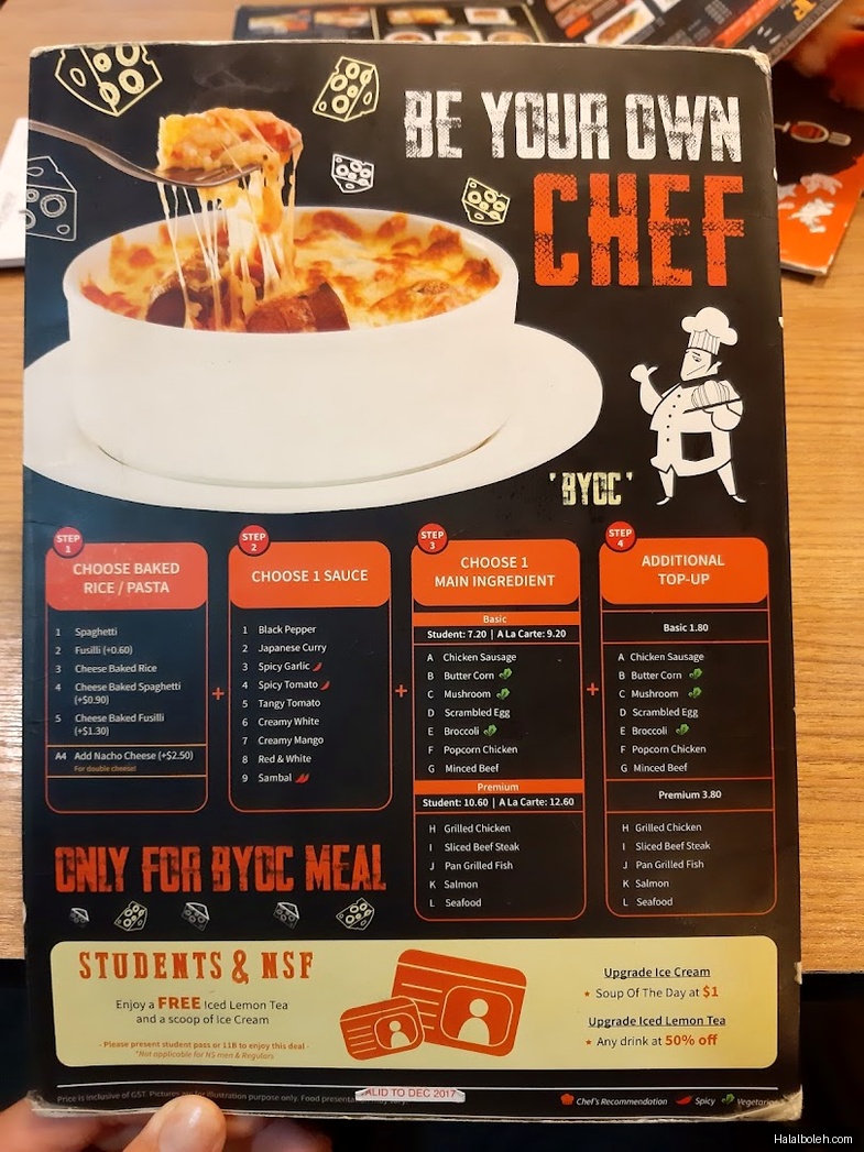 Eighteen Chefs - menu