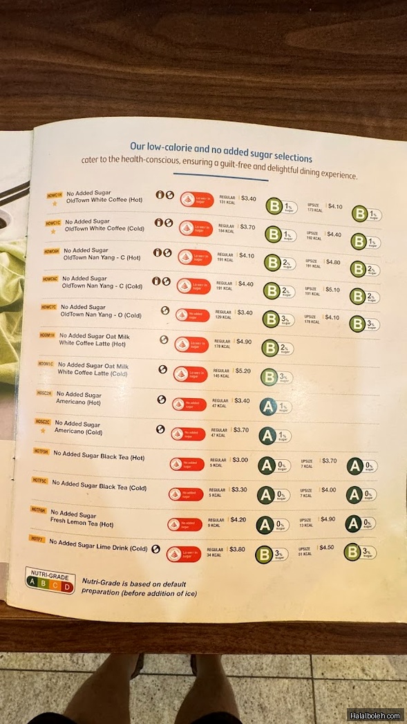 Old Town White Coffee - menu