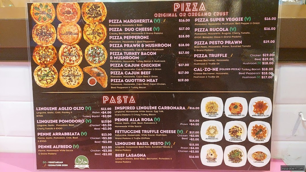 Panuozzo - menu