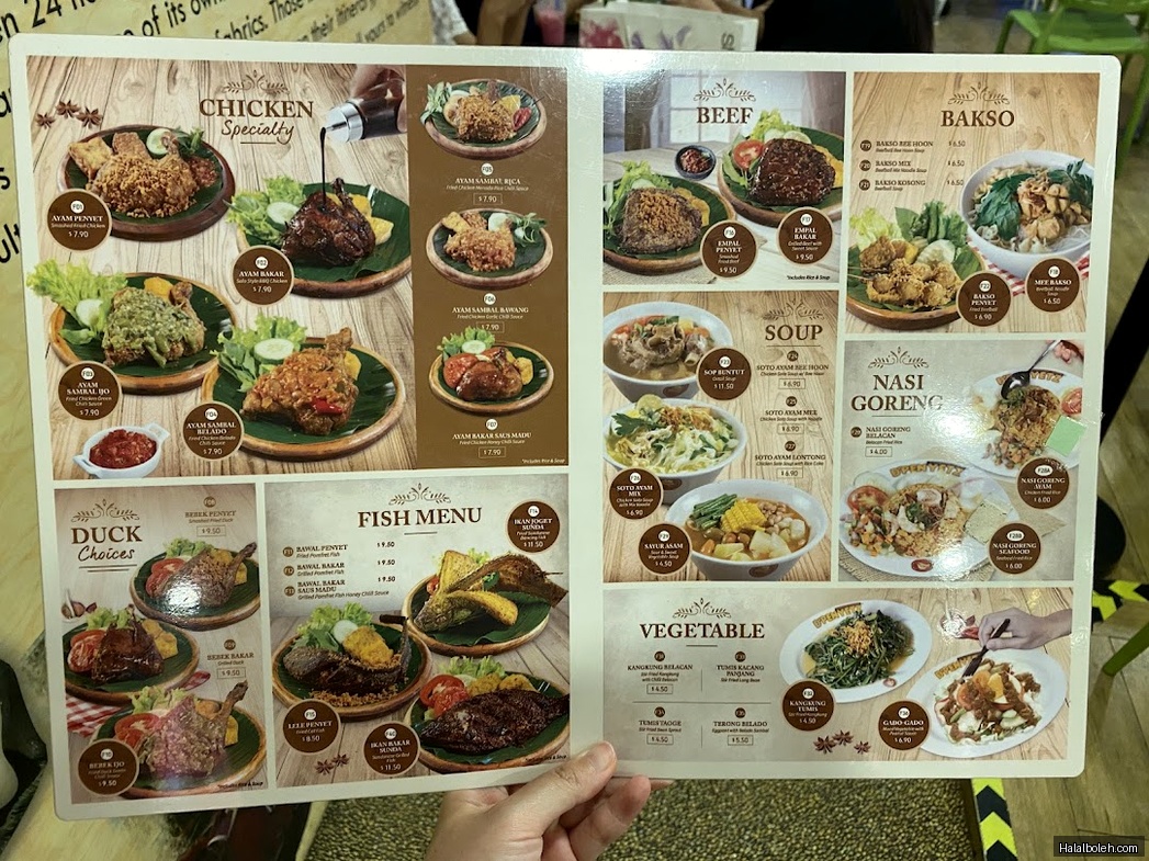 Dapur Penyet - menu