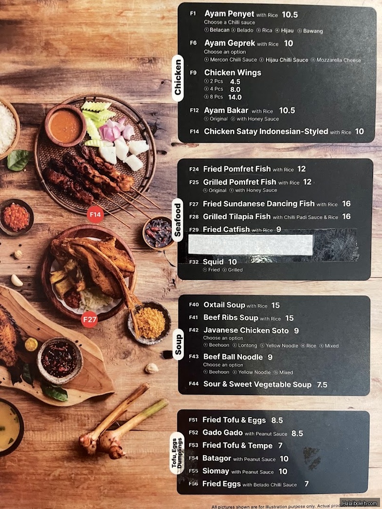 Dapur Penyet - menu