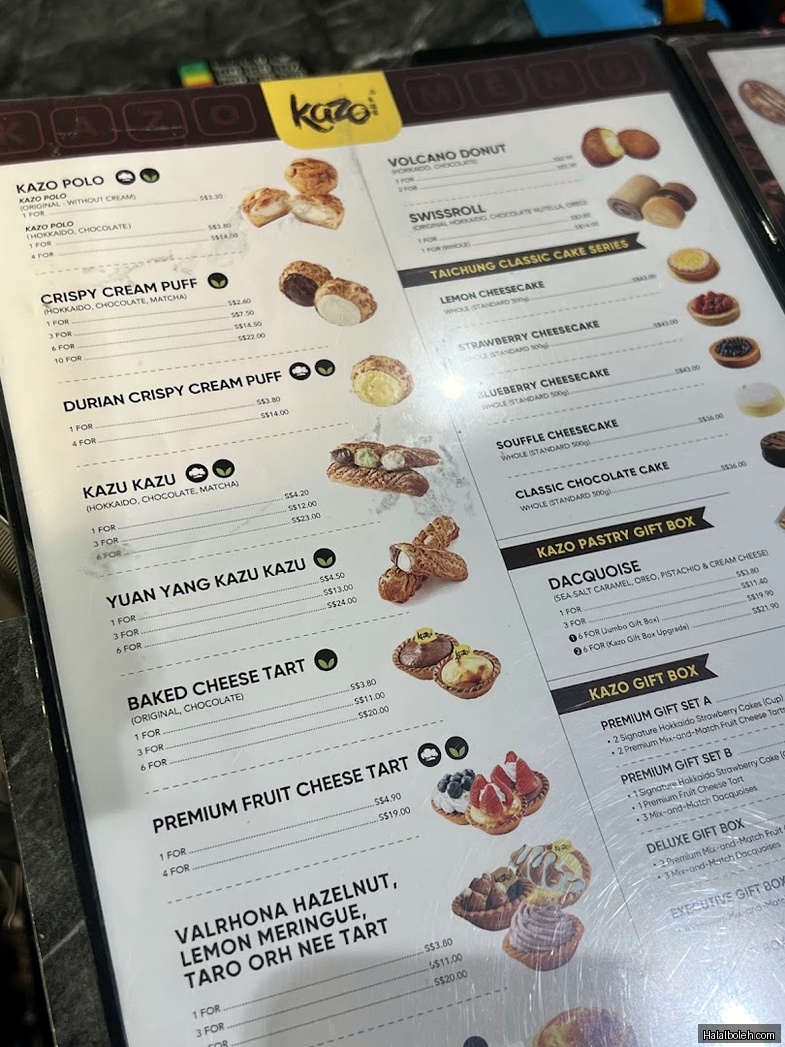 Kazo - menu