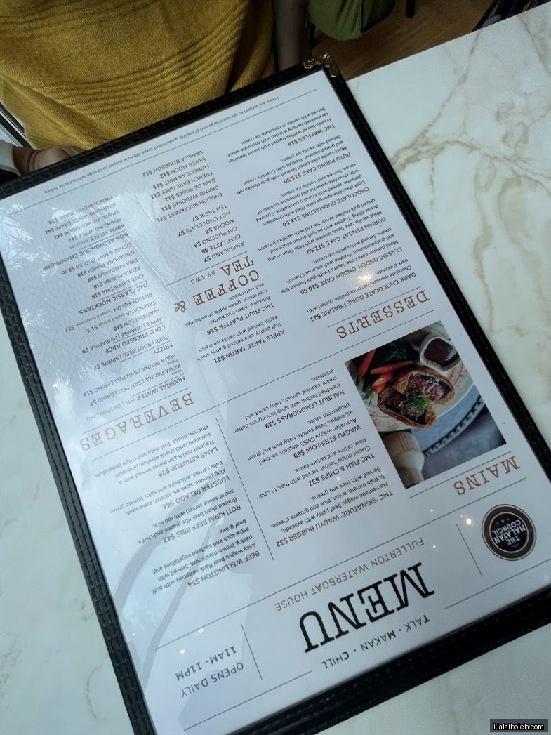 The Malayan Council - menu