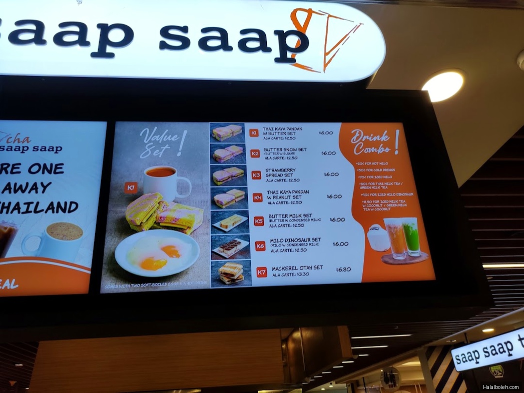 Saap Saap Thai - menu