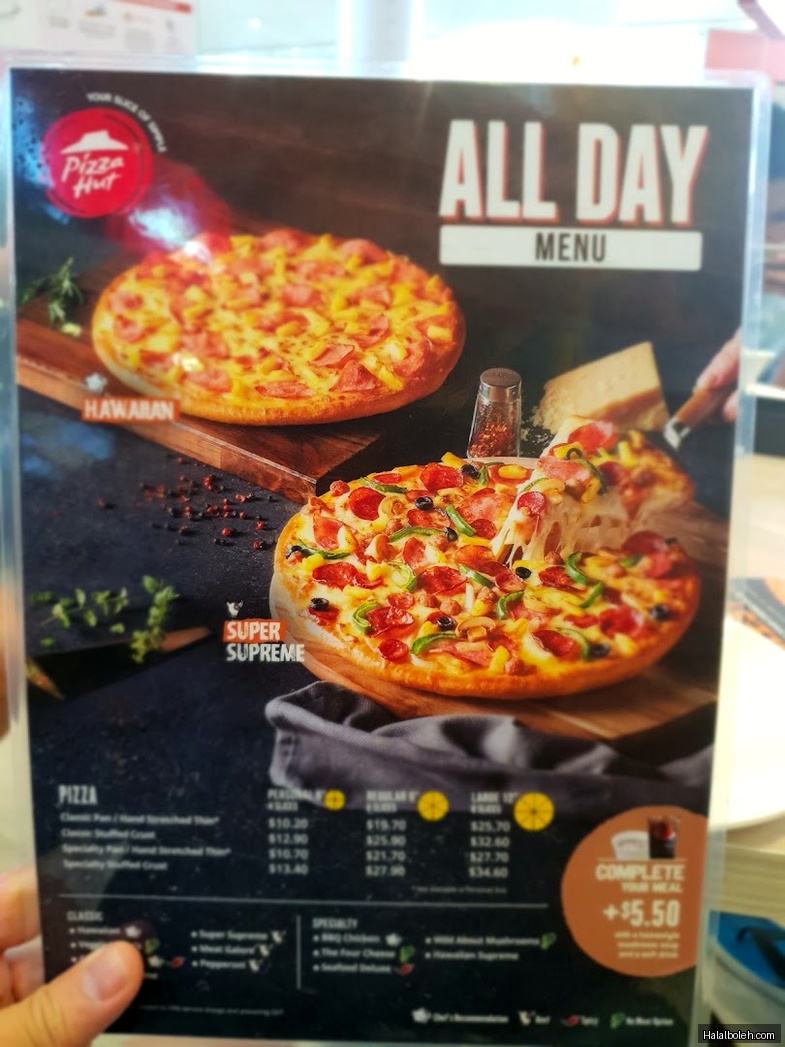 Pizza Hut - menu