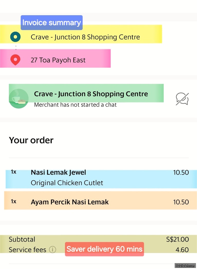 Crave Nasi Lemak - menu