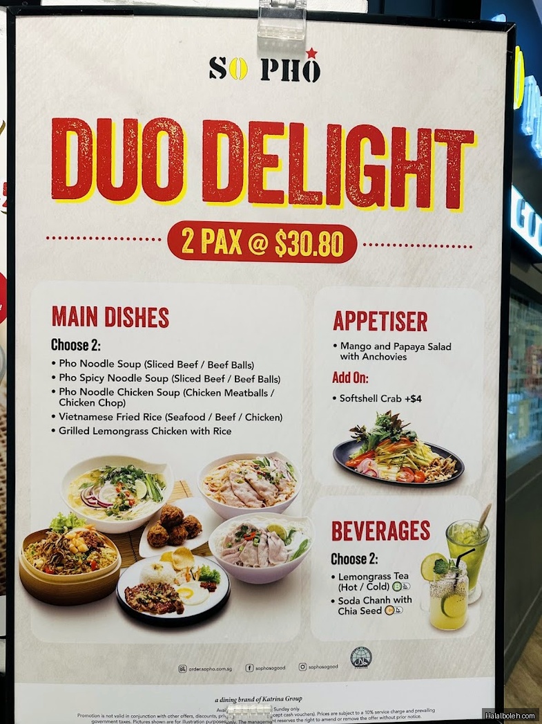 So Pho at 238 Thomson Rd - Menu