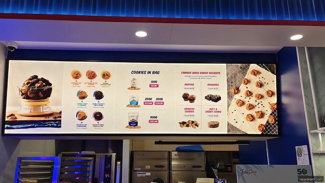 Famous Amos - menu