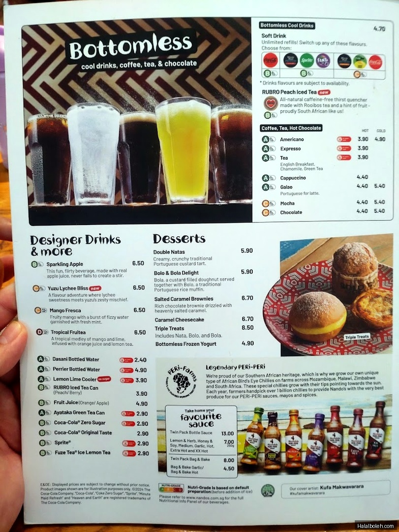 Nando's - menu