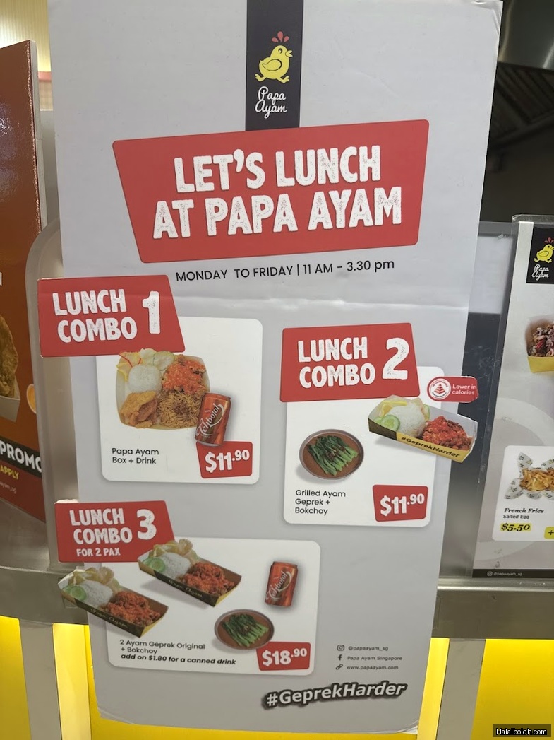 Papa Ayam - menu