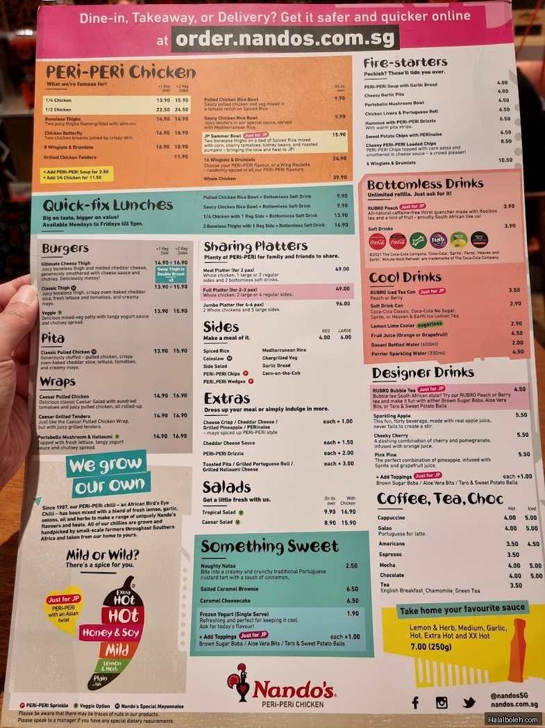 Nando's - menu