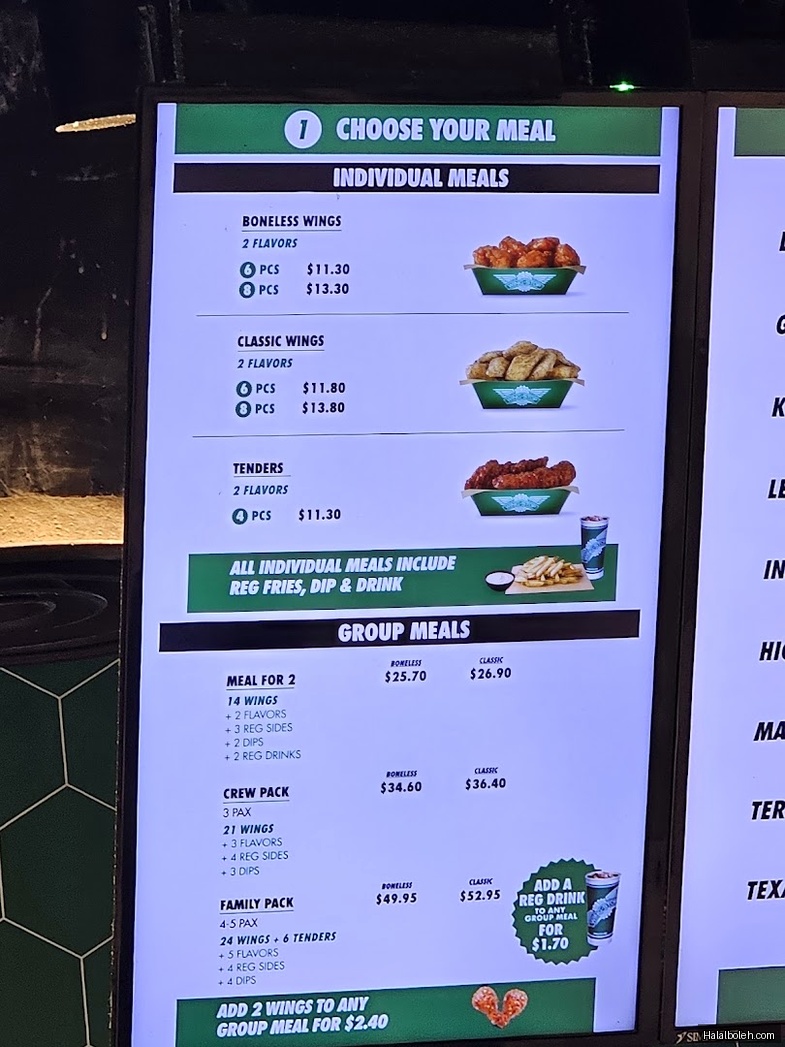 Wingstop - menu