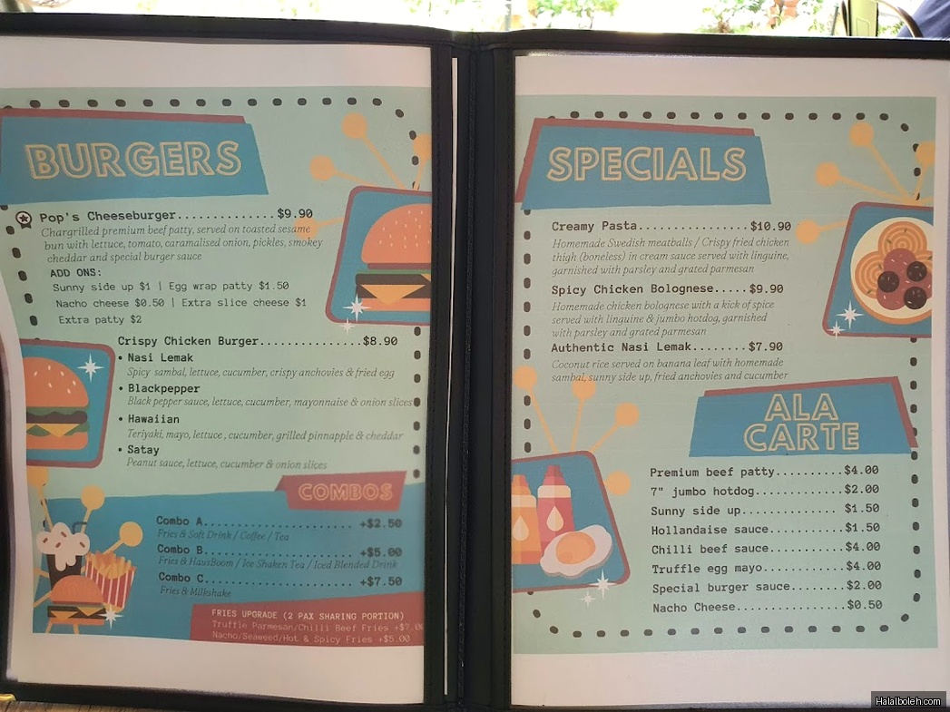 Pop's Cafe - menu
