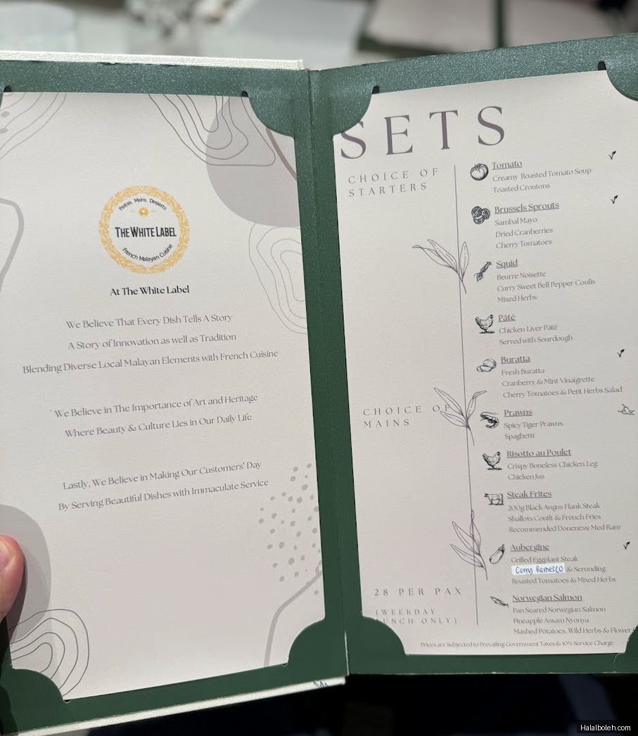 The White Label - menu