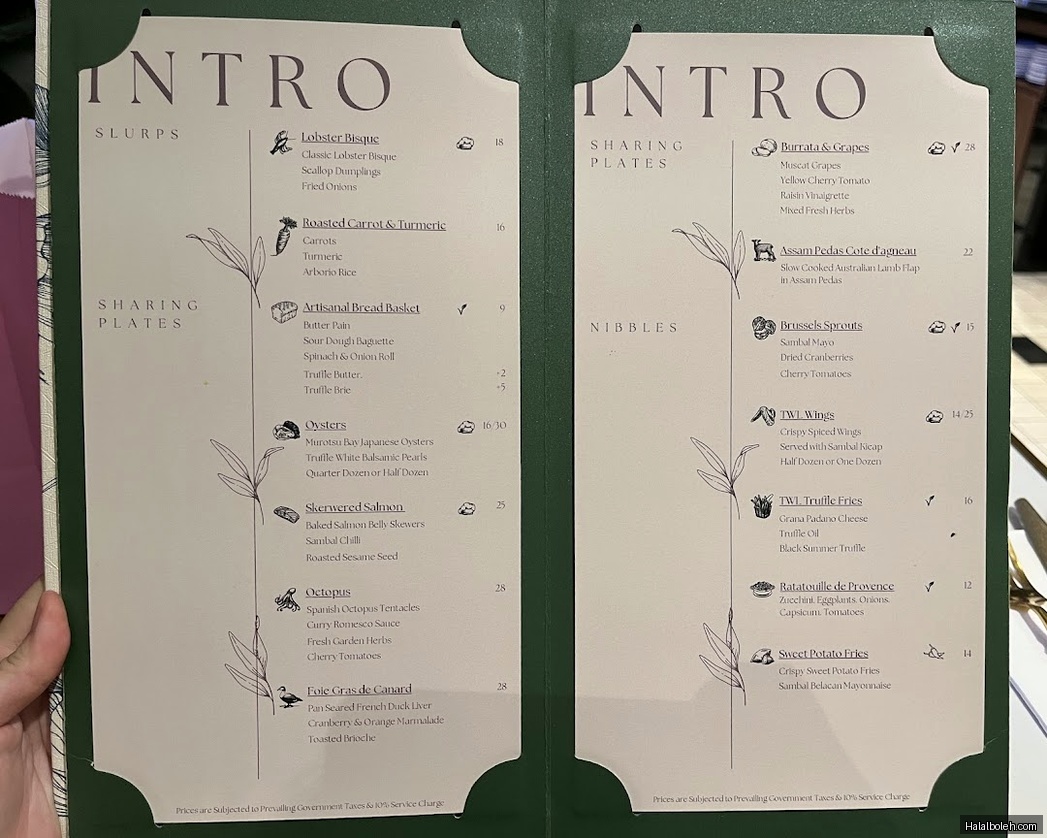 The White Label - menu