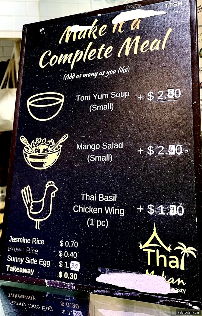 Thai Makan by Thai Dynasty at Tan Tock Seng Hospital (TTSH) - Menu