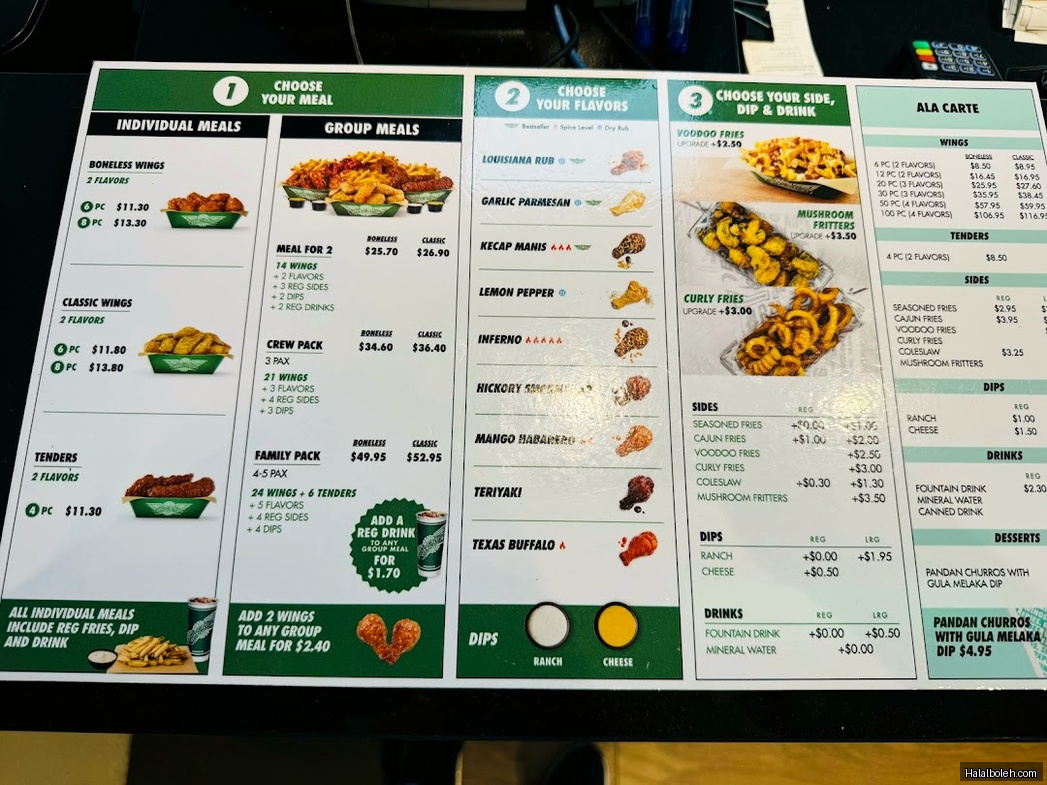 Wingstop - menu