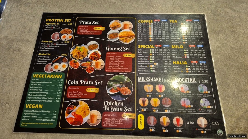 Springleaf Prata Place - menu