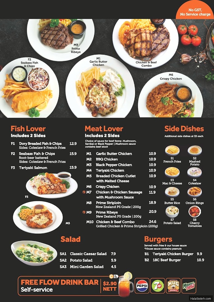 Eighteen Chefs - menu