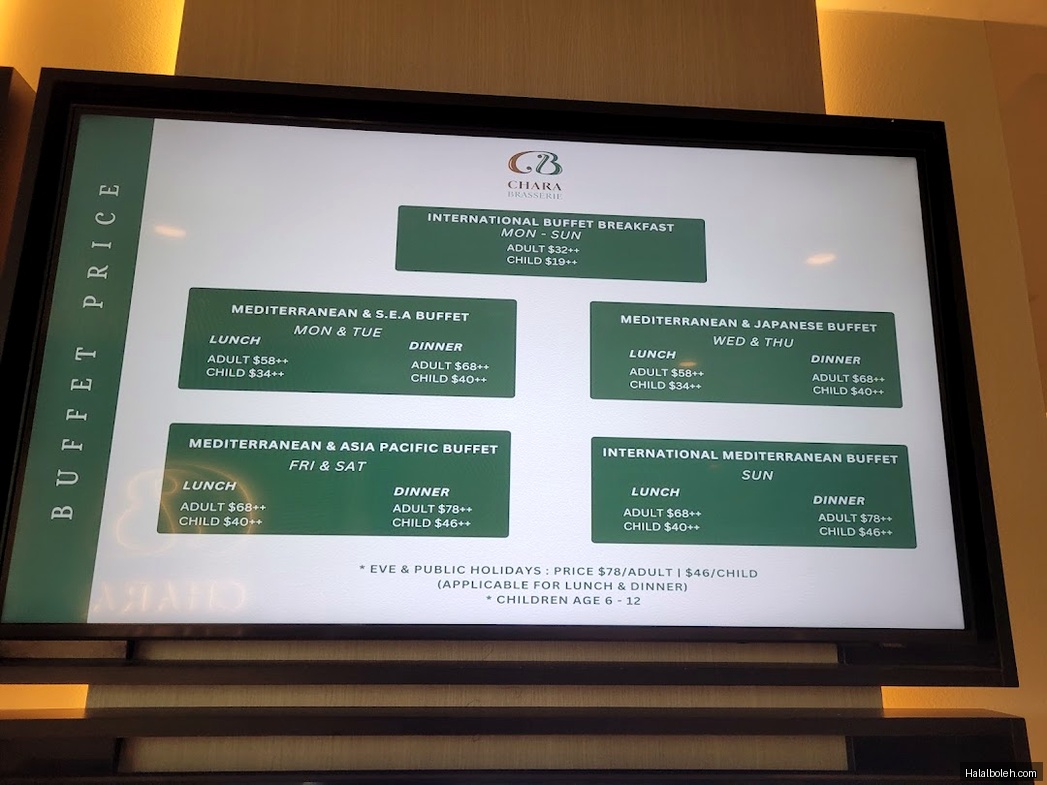 Chara Brasserie - menu