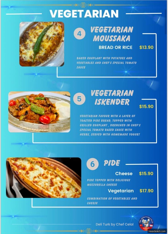 Deli Turk - menu
