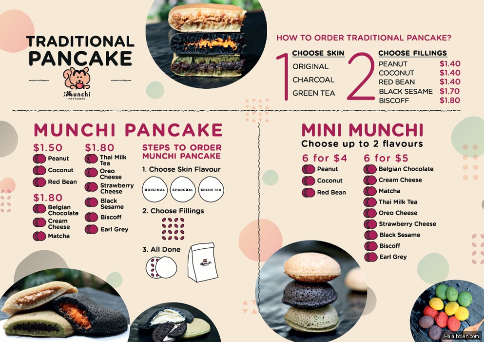 Munchi Pancakes - menu
