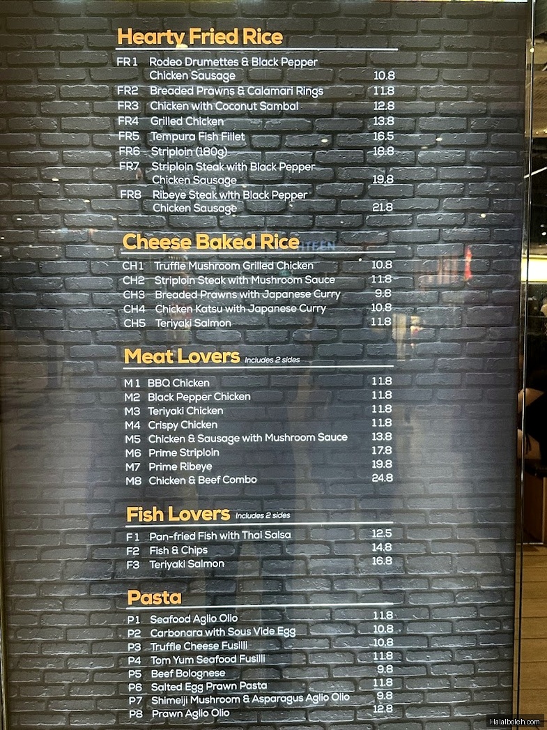 Eighteen Chefs - menu