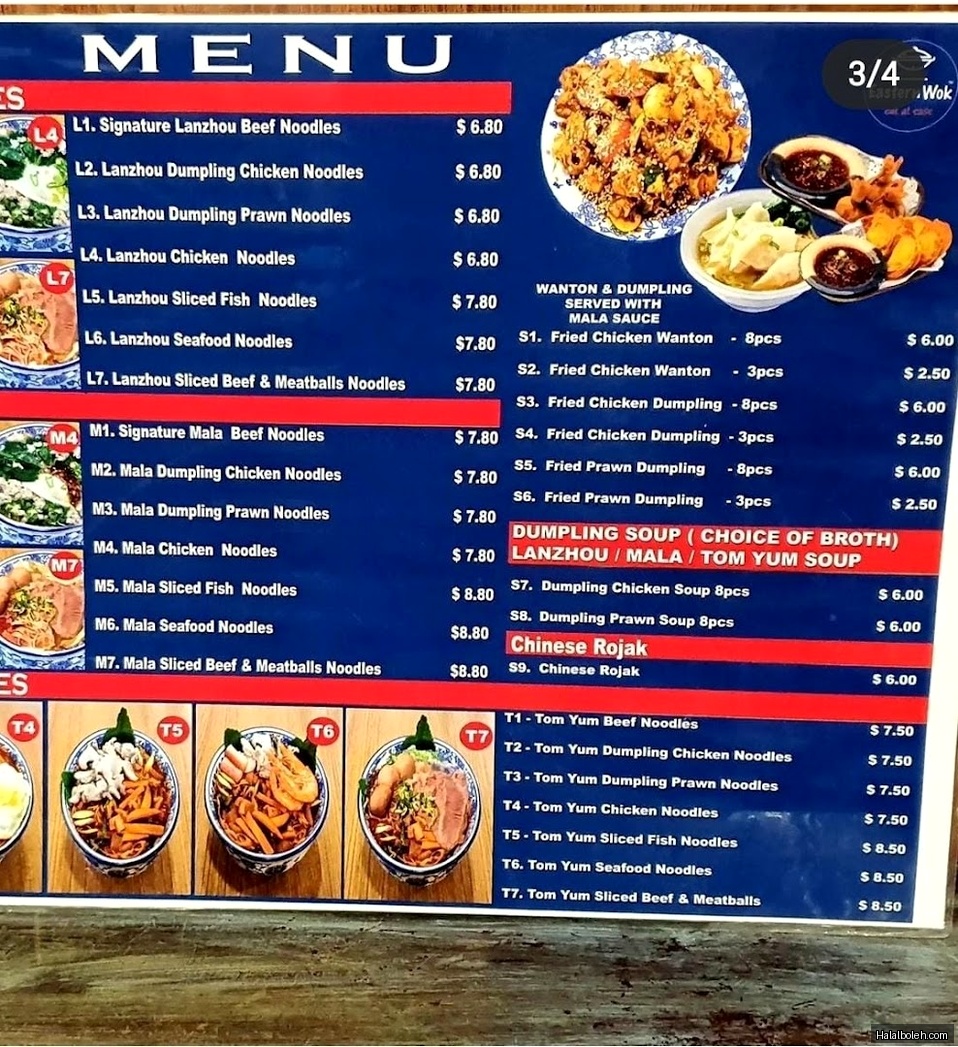 Eastern Wok - menu
