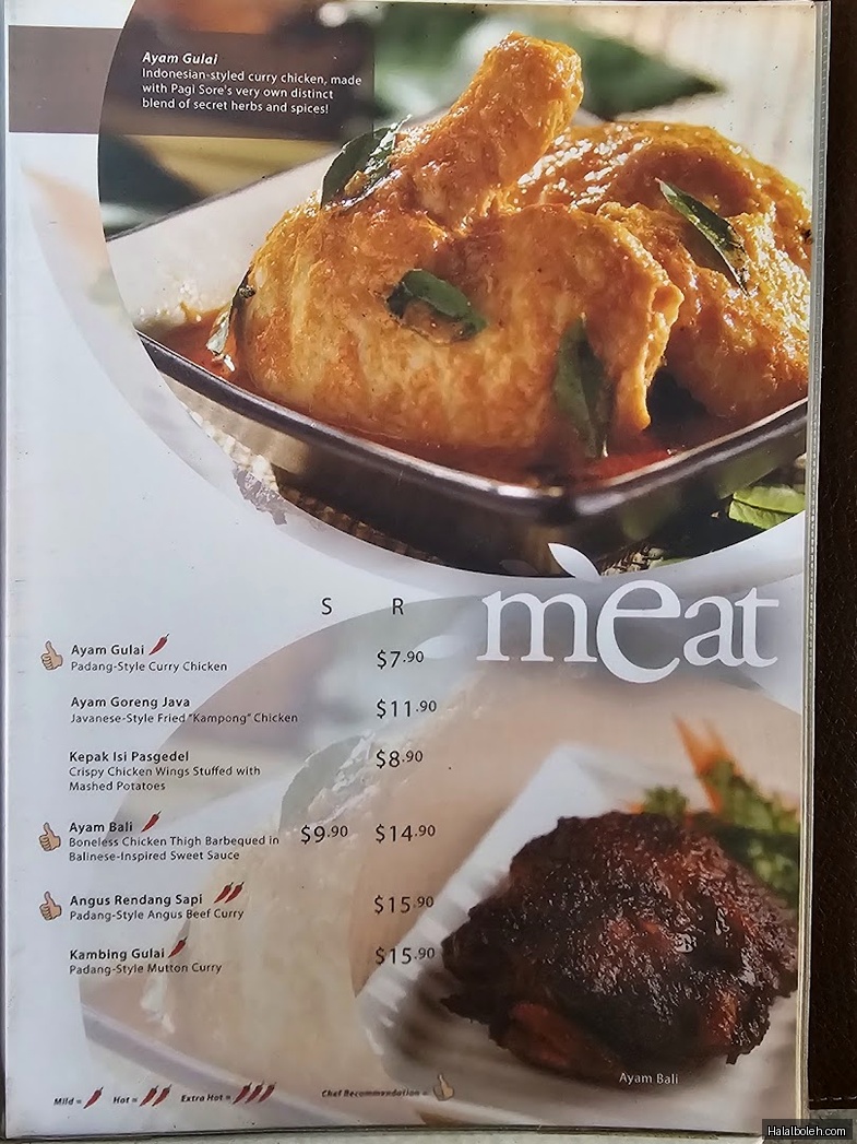 Pagi Sore Indonesian Restaurant - menu