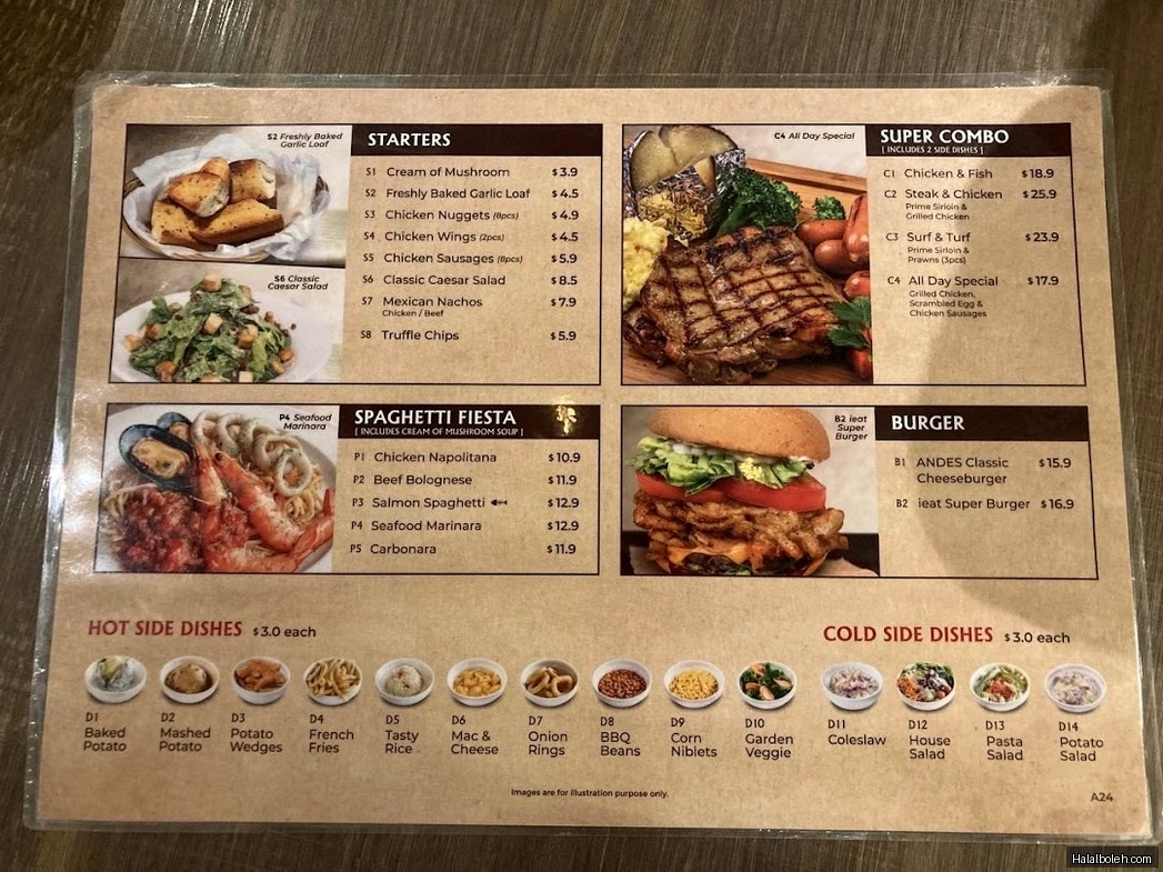 Andes by Astons - menu